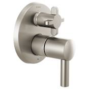 Brizo Odin Pressure Balanced Valve Trim with Integrated 3 Function Diverter for Two Shower Applications - Less Rough-In and Handles Brilliance Brushed Nickel